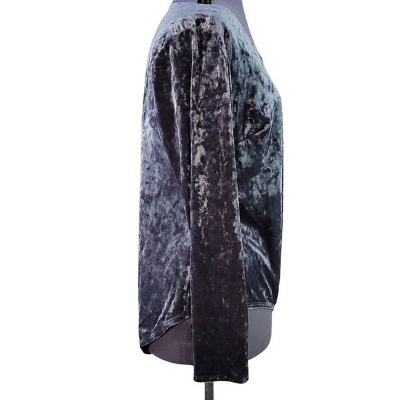 Ava & Viv Grey Velvet Long Sleeve Bodysuit Sz 1X - Picture 2 of 8